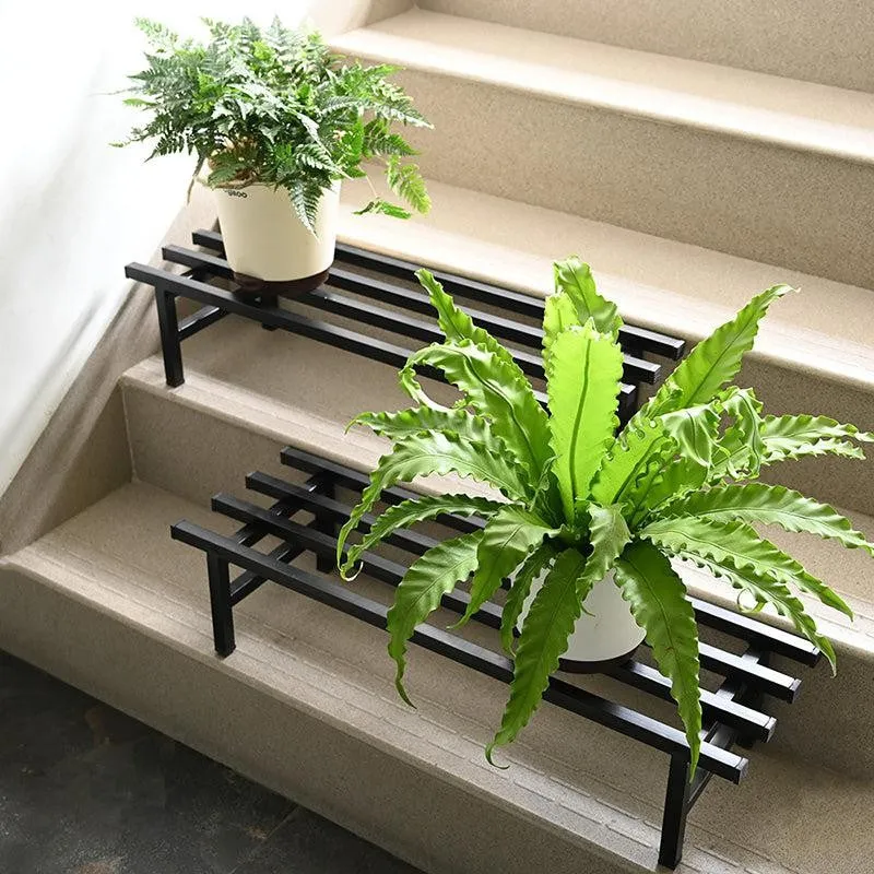 Botanika Elevate Metal Planter Stand (Black)  - Set Of Two media 1
