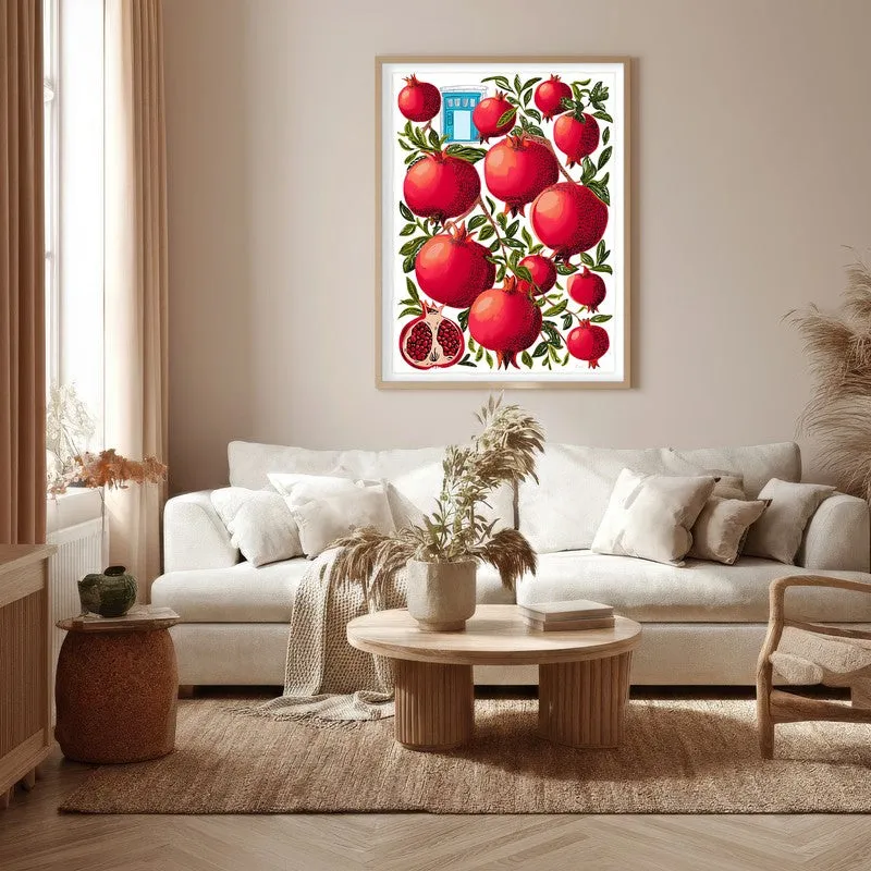 Pomegranate Canvas Wall Painting - Brown Frame media 5