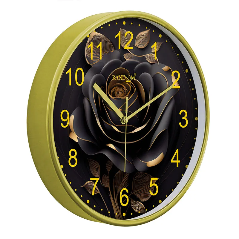 Noir Rosa Plastic Analog Wall Clock media 4