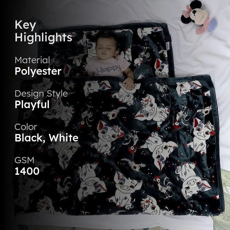 Monte Carlo Whimsical Cow Kids Blanket - 1400 GSM media 2