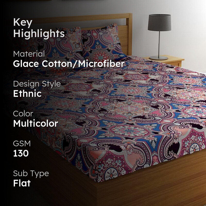 Rishiko Printed Microfiber Bedsheet  - 130 GSM media 2