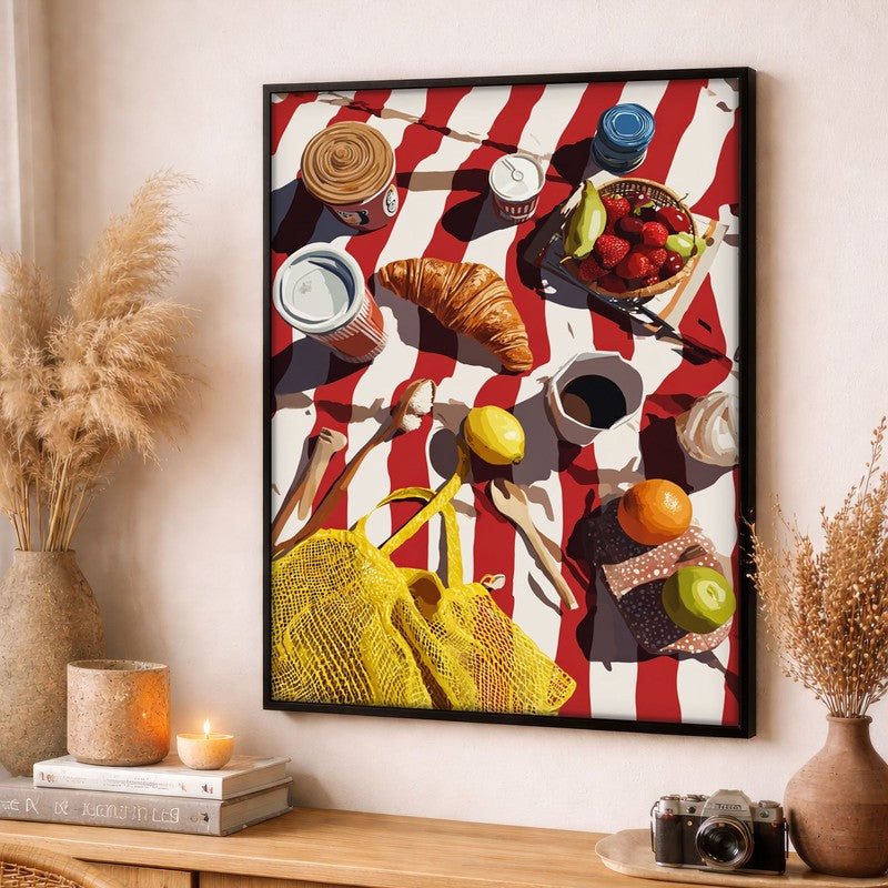 Ocean Platter Canvas Wall Painting - Black Frame media 3