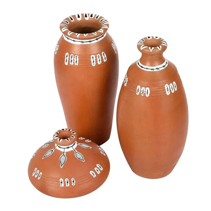 Aspari Tribal Terracotta Vase - Set Of Three media 5