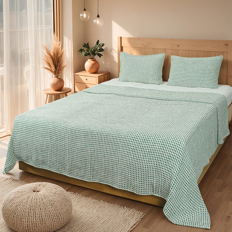 Elys Weave Tufted Bedcovers - Green media 4
