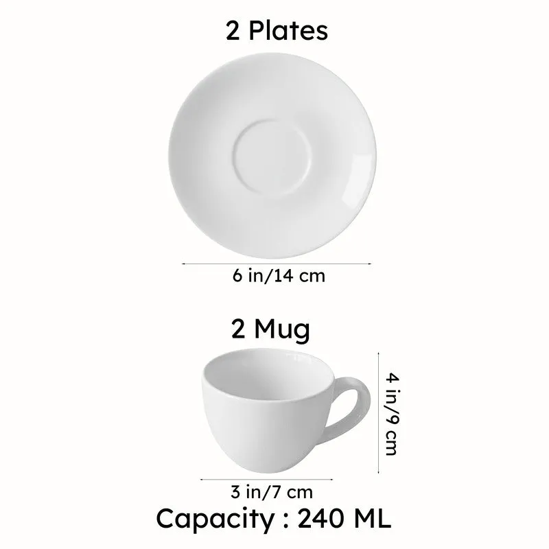Fleur Bleu Handpainted Ceramic Tea Cup & Saucer (240 mL Each)- Set of Two media 8
