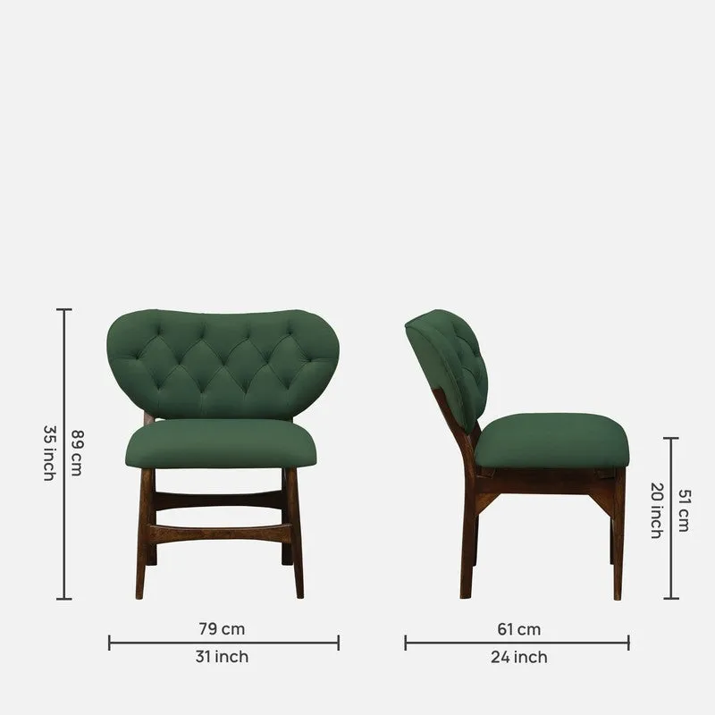 Racknest Rose Wood Accent Chair - Green media 12