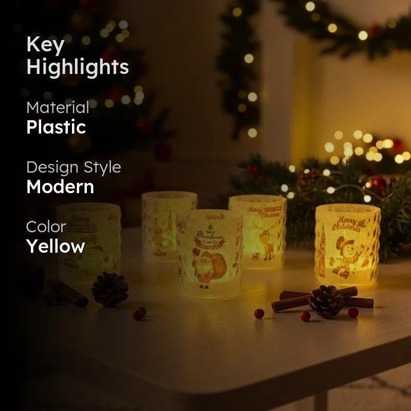 Jingle Aura Santa Battery Candle - Set Of Five media 2