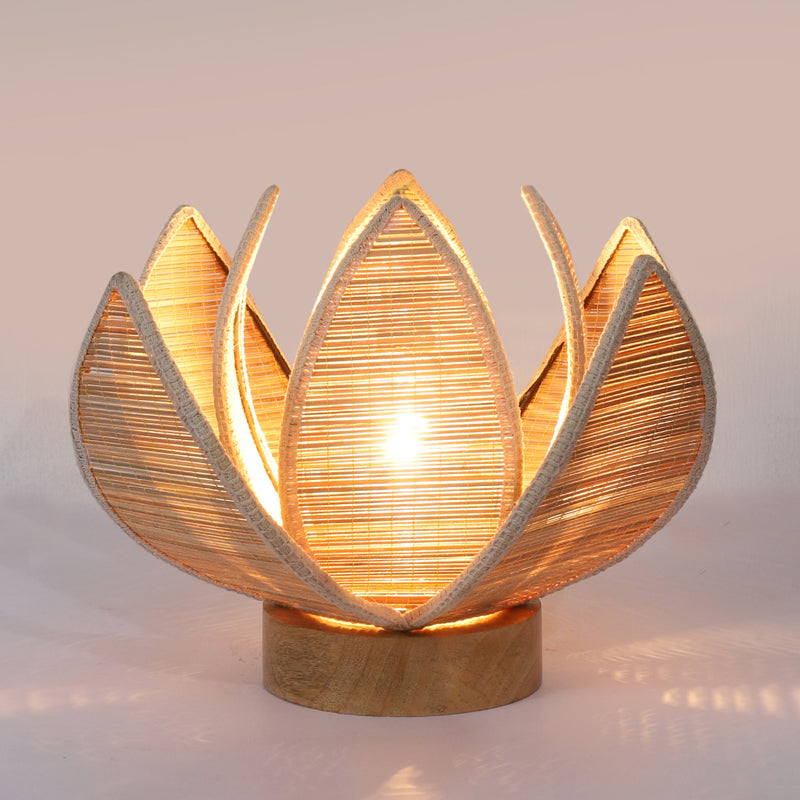 Elowen Bamboo Rose Table Lamp - Beige media 4