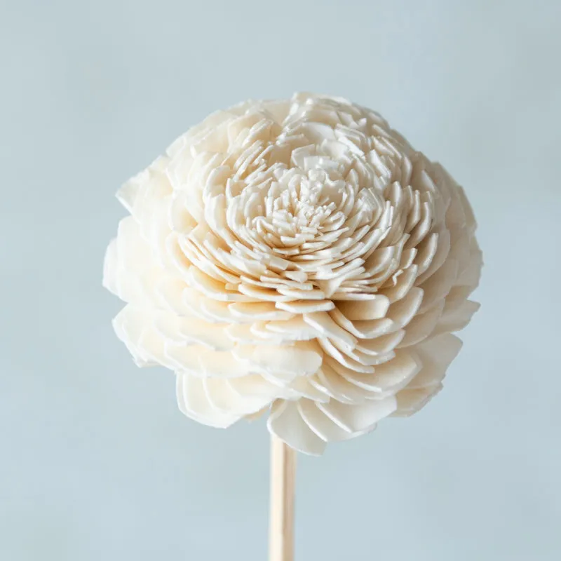 Estar Sola Wood Rose Flower Stick (White) - Set Of Ten media 4