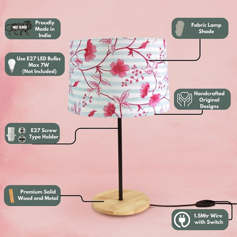 Usara Handpainted Fabric Table Lamp - Multicolor media 3