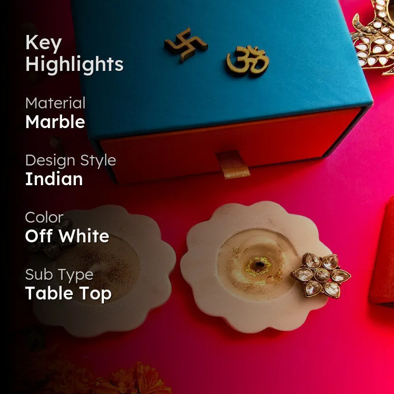 Festive Blossom Glow Holders (Off White) - Set Of Two media 2