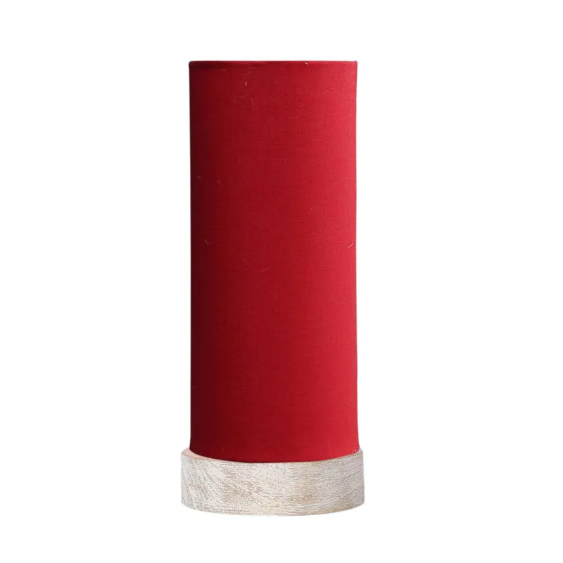Ocra Tower Wooden Table Lamp - Red,White media 4