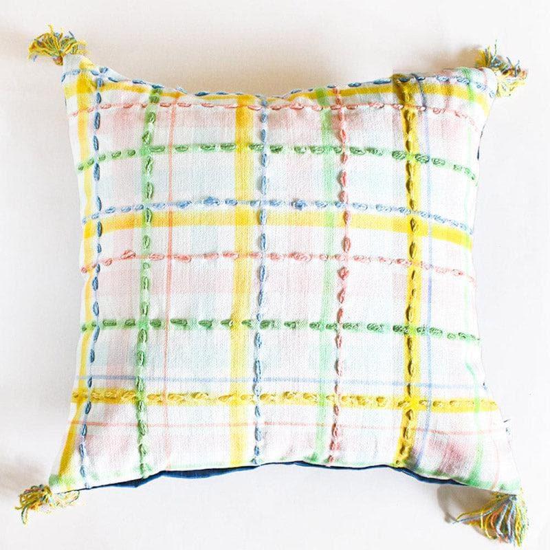 Zelda Embroidered Cotton Cushion Cover media 2