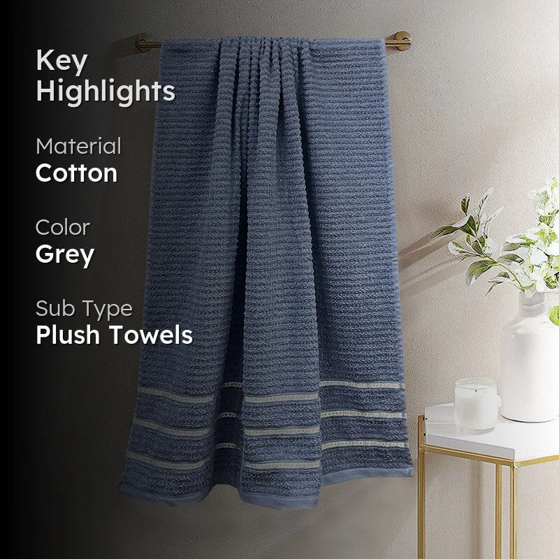 Lisse Cotton Bath Towel - Light Grey media 2