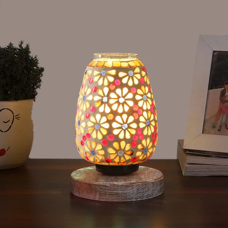 Lumarae Glass Table Lamp With Wooden Base - Multicolor media 3