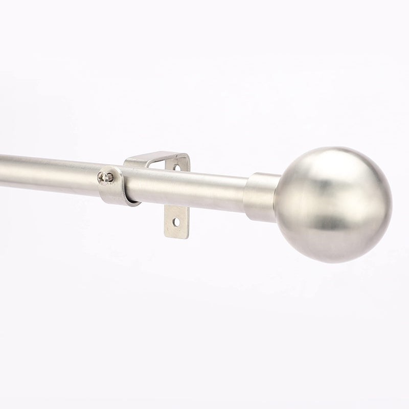 Orbum Extendable 1" Single Curtain Rod With Round Finial & Brackets media 3