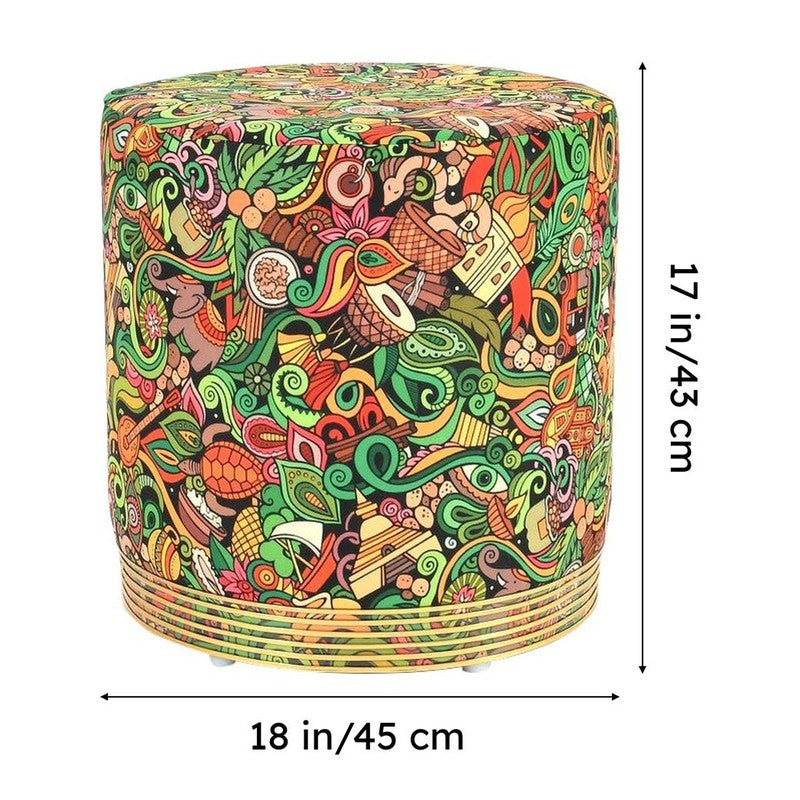 Bloomscape Abstract Velvet Pouffe - Multicolor media 8