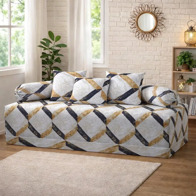 Gridon Printed Diwan Set - Six Piece Set media 1