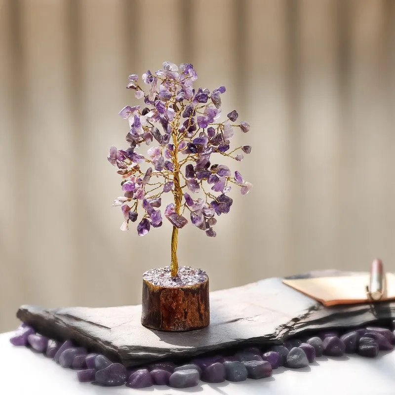 Healing Amethyst Gemstone Tree Decorative Showpiece media 4