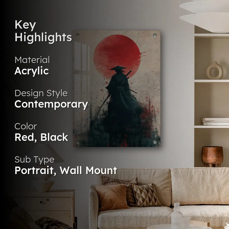 Crimson Moon Samurai Acrylic Wall Art media 2