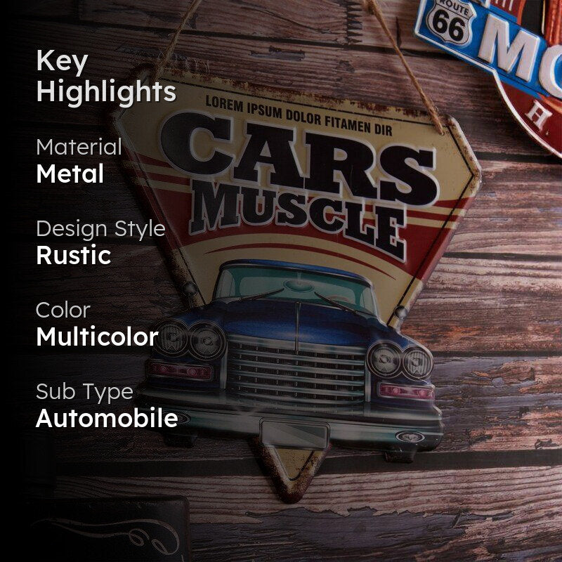 Cars Muscles Metal Wall Accent media 2