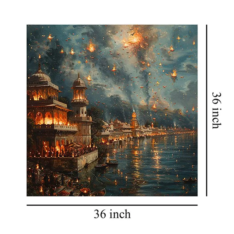 Cityscape Lights Poly Canvas Wall Painting media 8
