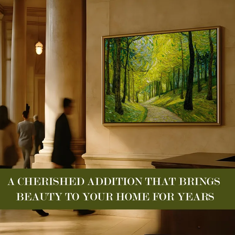 Sunlit Woodland Canvas Wall Painting With Frame media 7