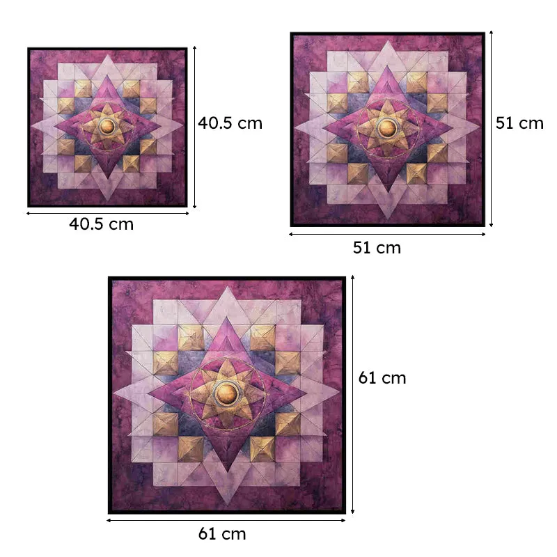 Purple Mandala Canvas Wall Art With Frame media 8
