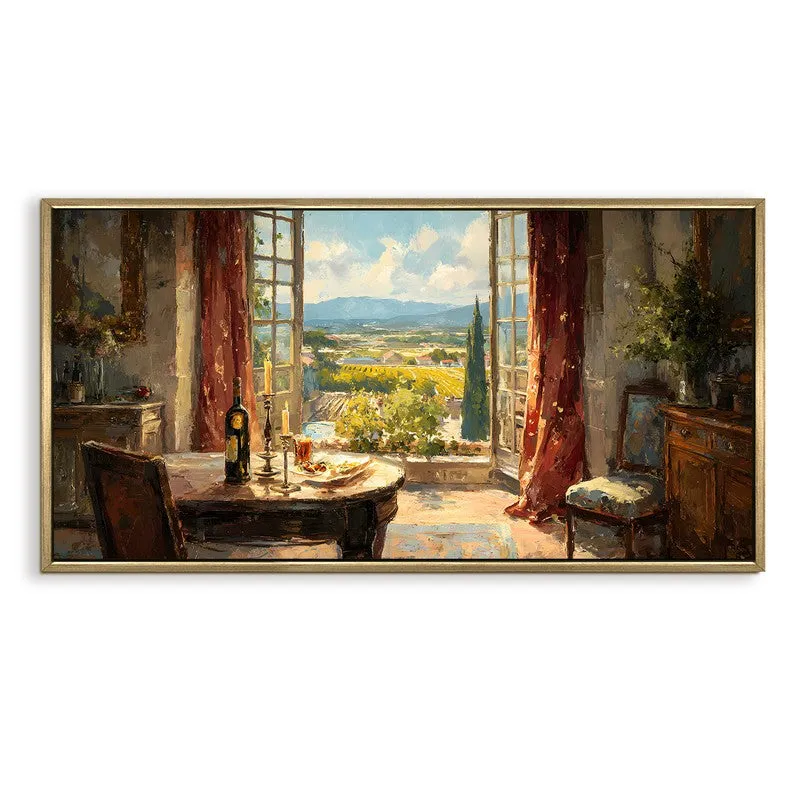 European Floral Vista Cottage Scene Wall Art media 4
