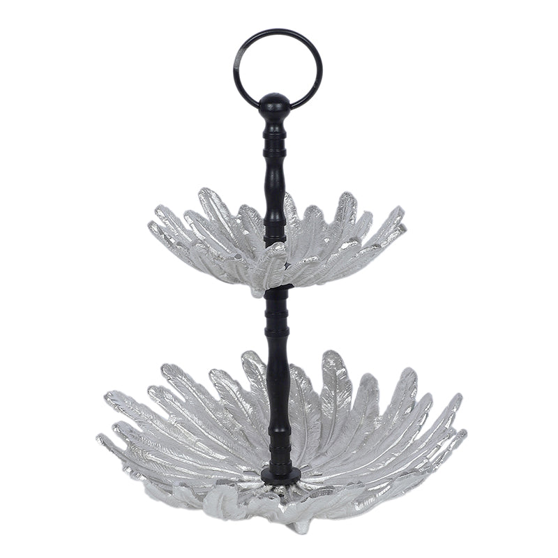 Silver Papri Tiered Aluminum Platter media 4