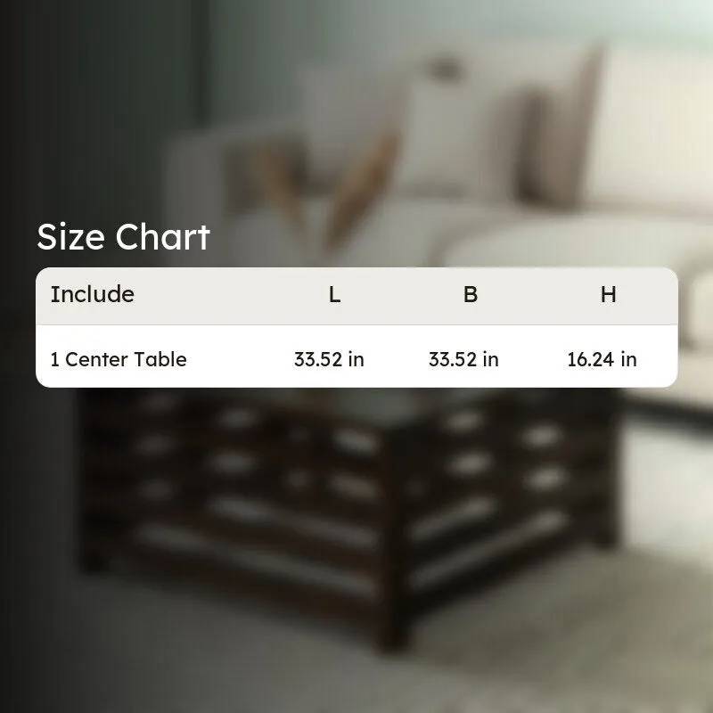 Qervon Sheesham Wooden Center Table - Taupe media 9