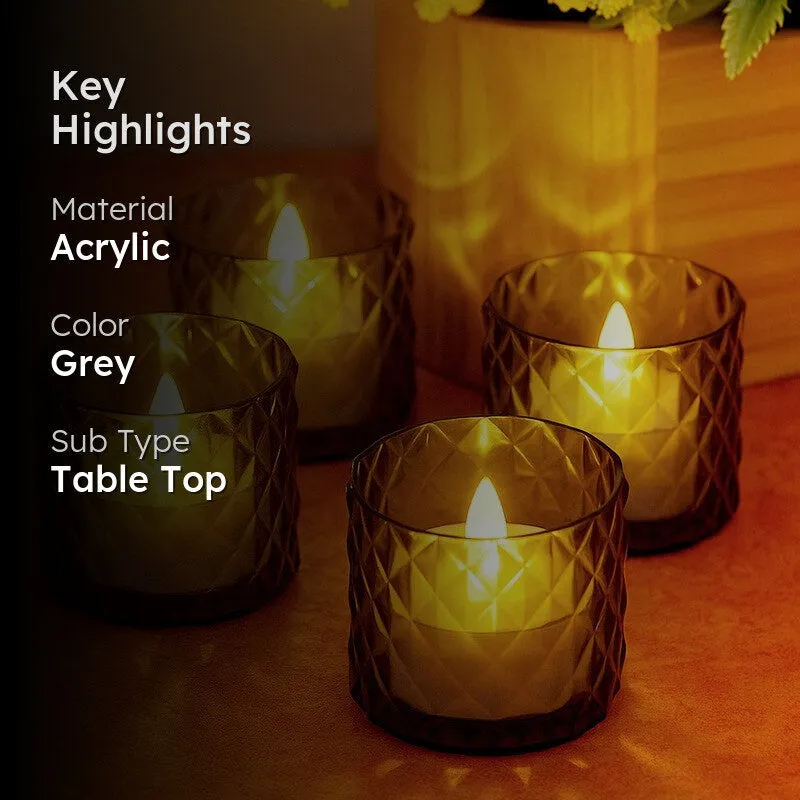 AuraLume Multi Choice Candle Holders (Grey) - Set Of Four media 2