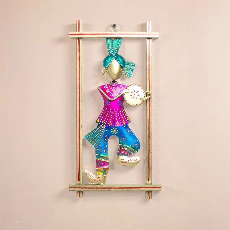 Folk Musician Iron Wall Accent - Blue,Pink media 5