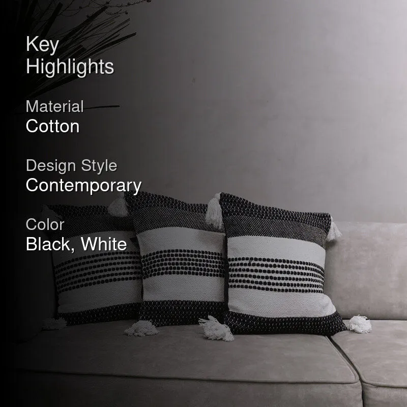 Tuft & Tumble Tufted Cushion Cover (Black & White) - Set Of Three media 2