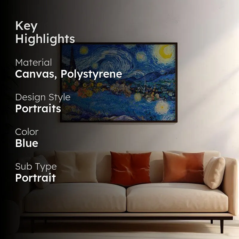 Starry Night Remix By Vincent Van Gogh - Black Frame media 2