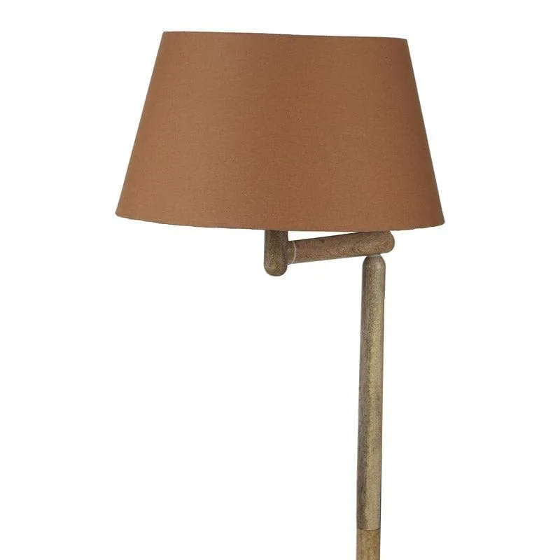 Eartha Enya Wooden Floor Lamp With Shelf - Soft Brown media 4