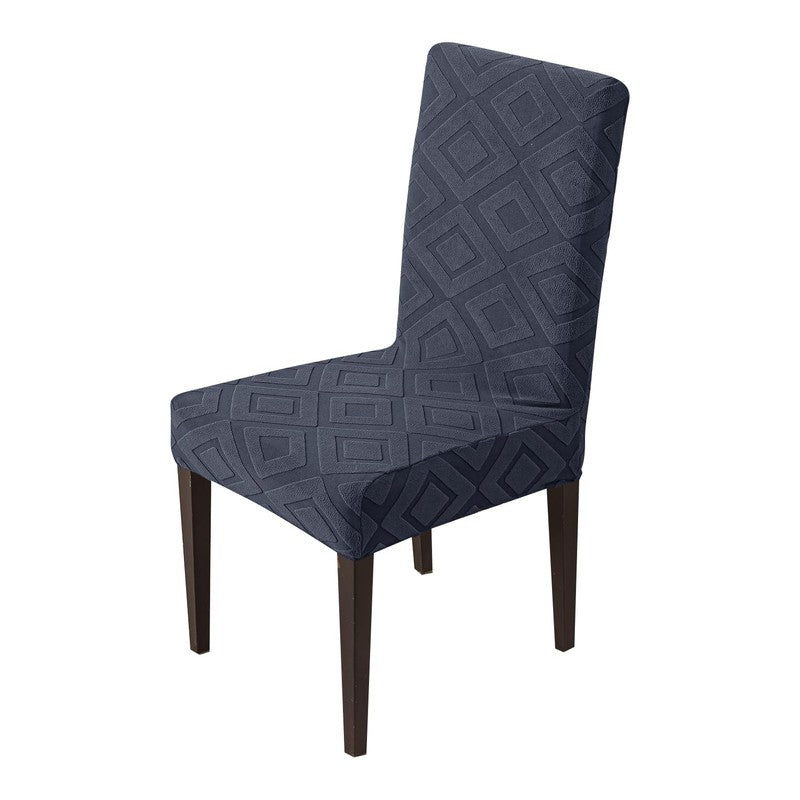 Diamante Jacquard Chair Cover - Charcoal media 3