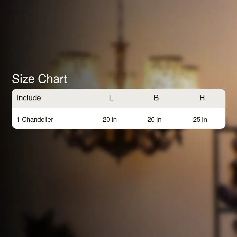 Ceiling lamp size chart graphic