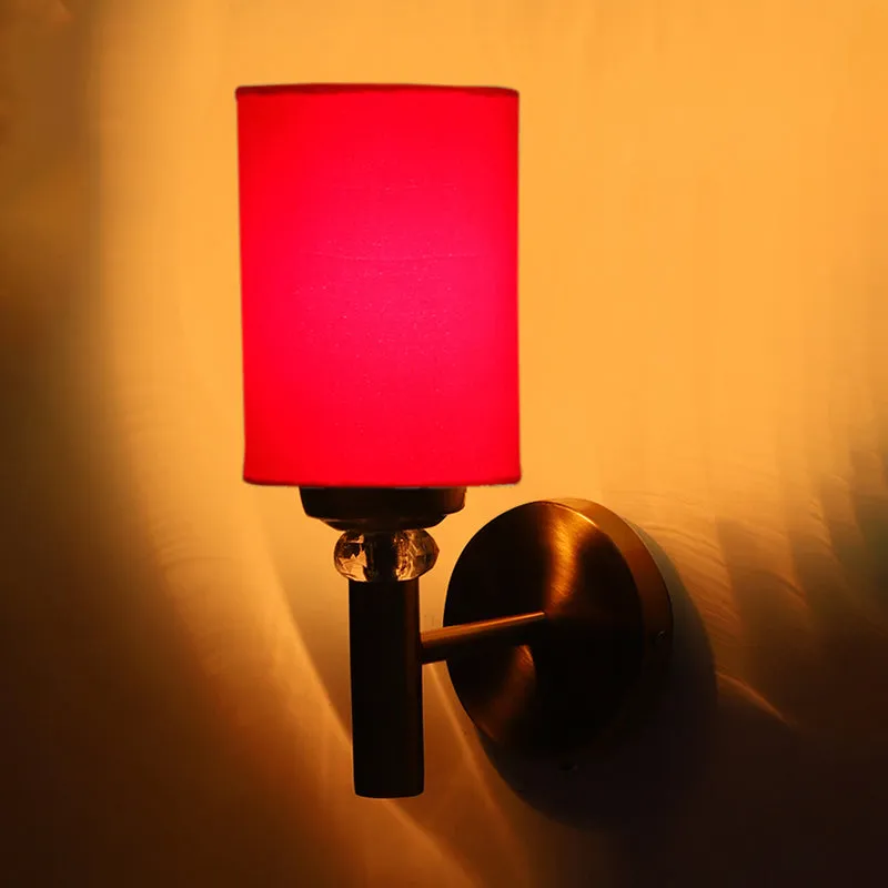Sienna Steel & Cotton Wall Lamp - Red media 5