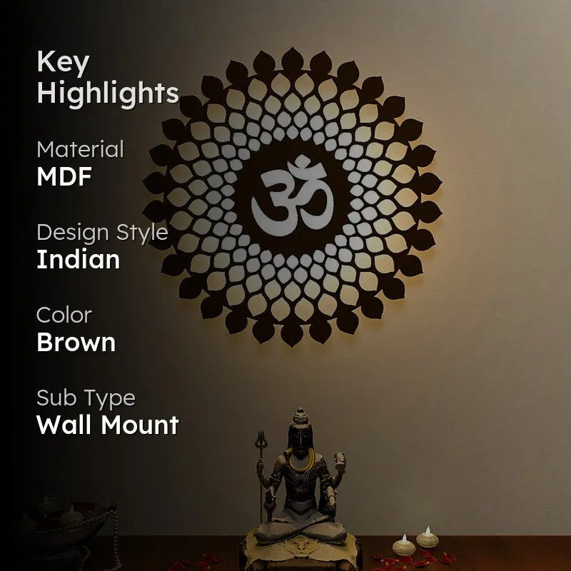 Om Moksha LED Strip Light MDF Wall Accent - Brown media 2