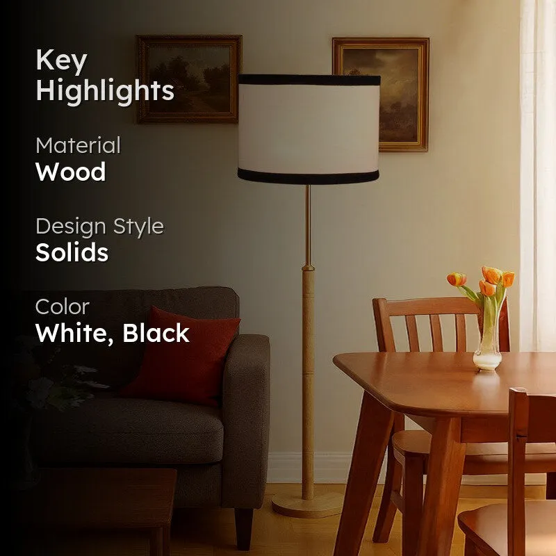 Twilight Wooden Floor Lamp - White & Black media 2