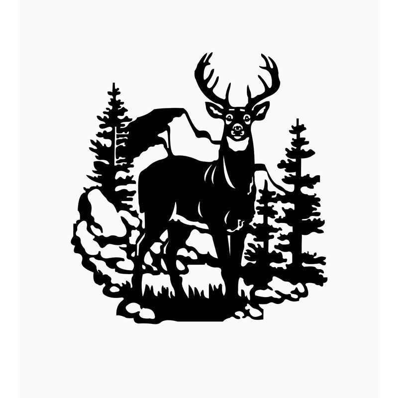 Reindeer Forest Black Iron Wall Accent media 3