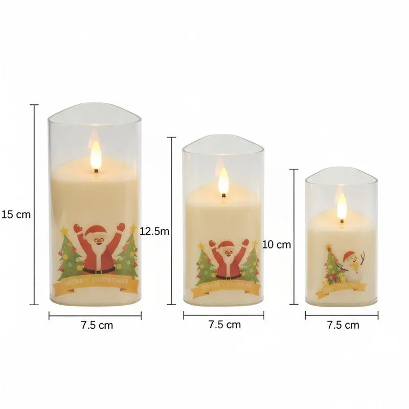 Santa Glow Battery Candle - Set Of Three media 5