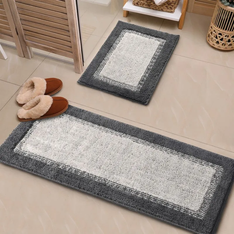 TuftTouch Microfiber Bath Mats (Grey) - Set of Two media 1