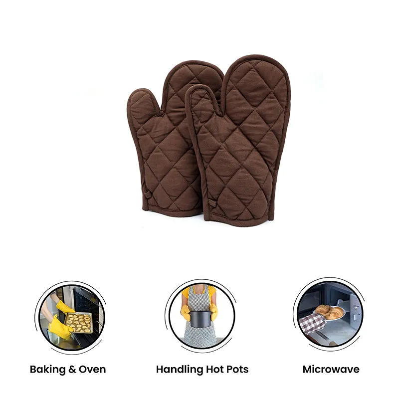 Swayam Garde Kitchen Gloves (Brown) - Set Of Two media 3