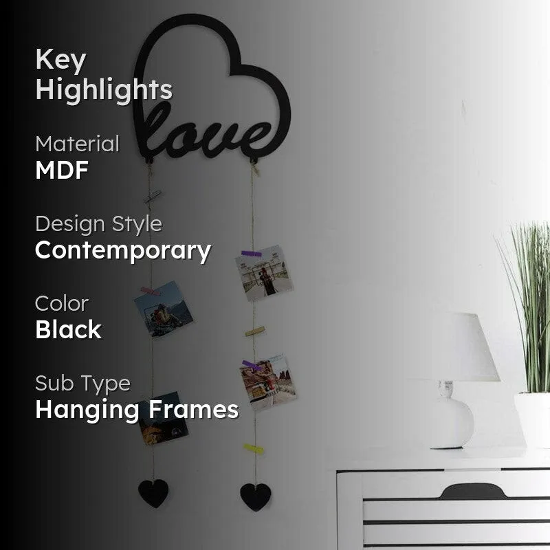 Whimsy Heart Shaped Photo Frame - Black media 2