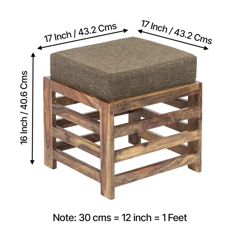 Tynex Sheesham Wooden Bench with Cushions (Brown) - Four Piece Set media 10