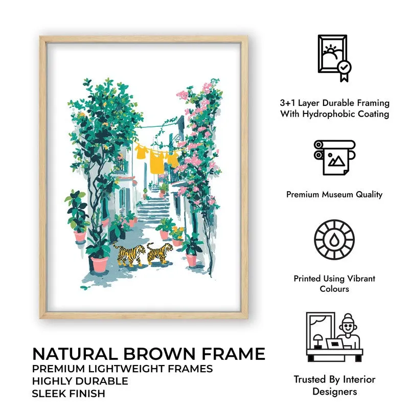 Outdoor Living Canvas Wall Painting - Brown Frame media 10