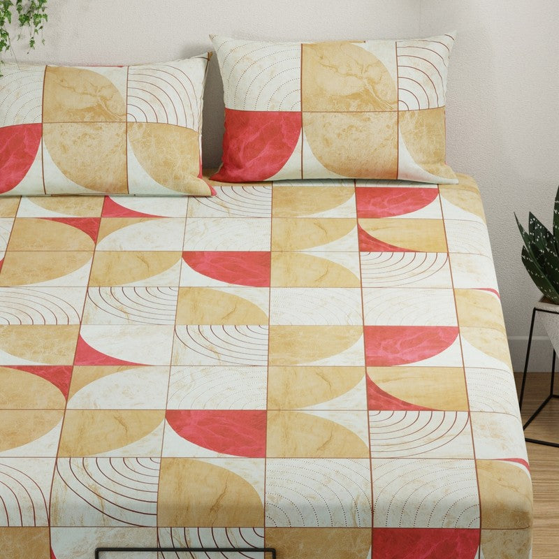 Cylor Cotton Bedsheet (Brown,Red) - 144 TC media 4