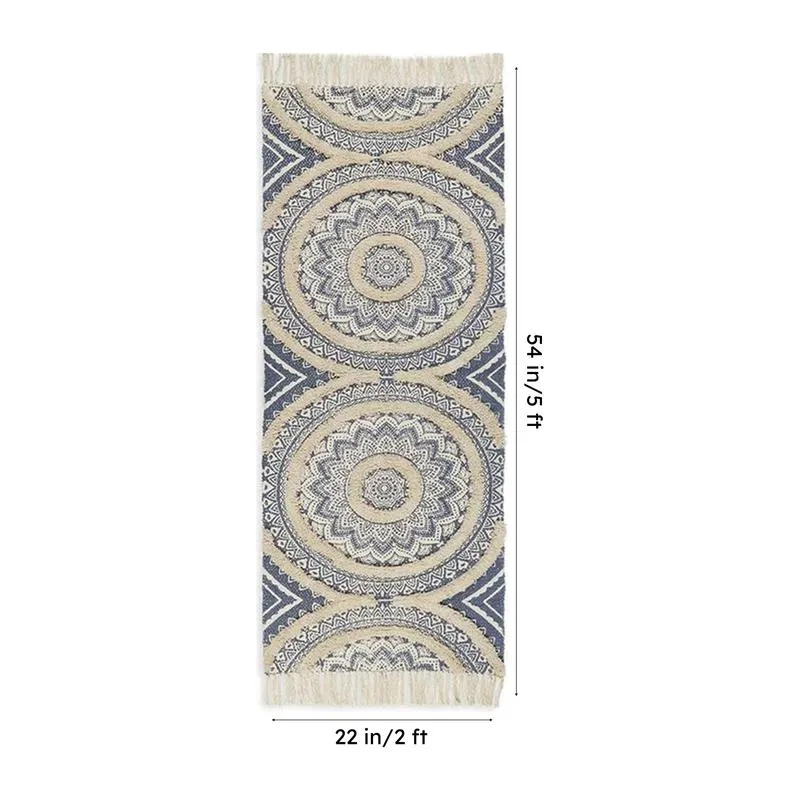 Mita Boho Cotton Runner Rug - Blue media 7